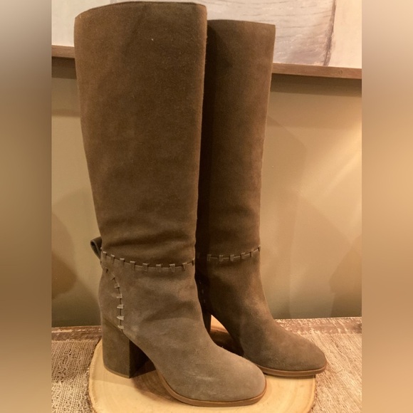 Tory Burch Contraire Suede 90mm Knee Boots, River Rock Size‎ 9 MSRP: $525.00 - Picture 2 of 16